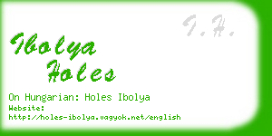 ibolya holes business card